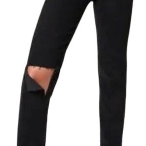 Good American Black Distressed Jeans